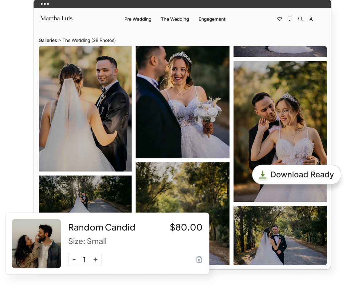 Proof, deliver and sell from one client photo gallery